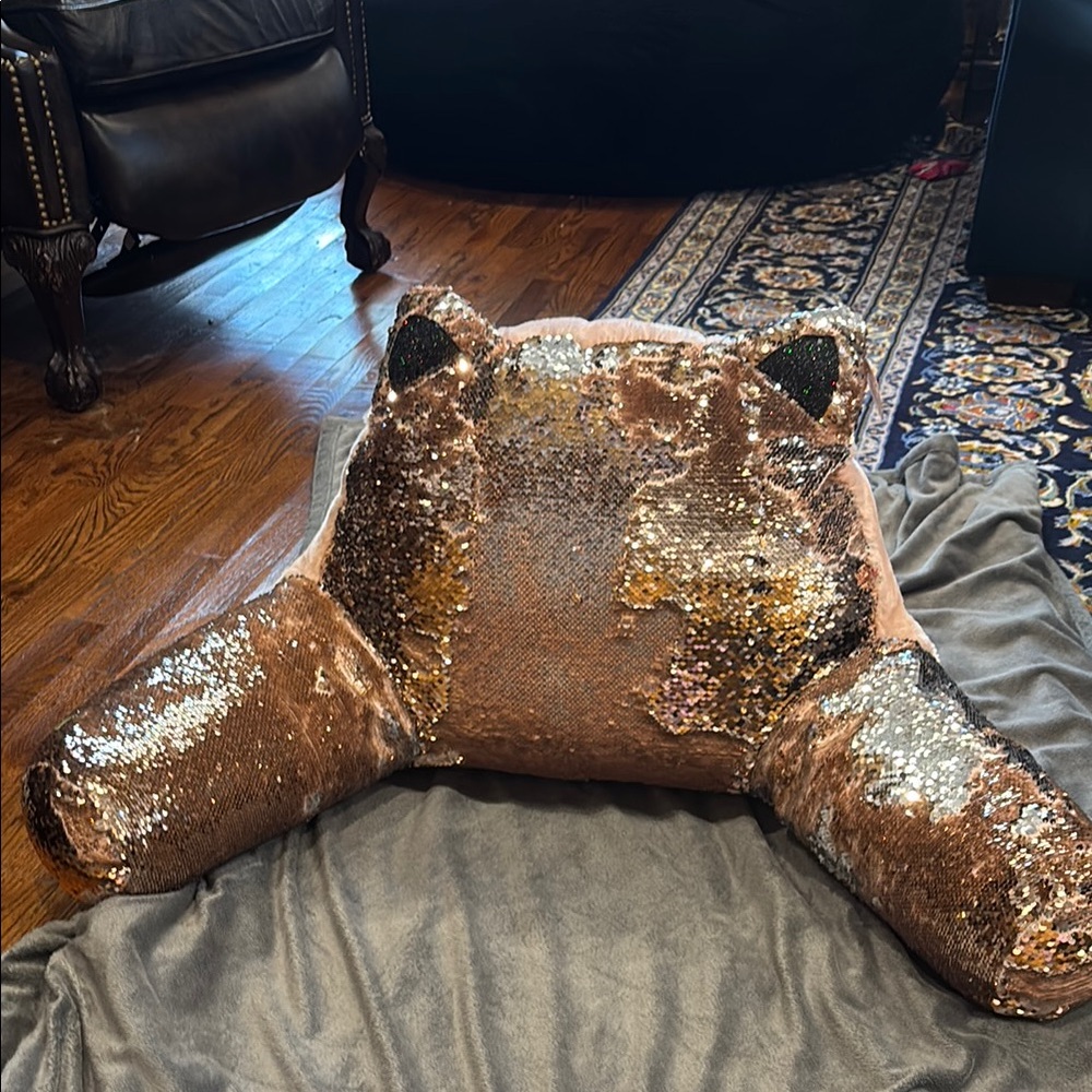 Justice Sequin Bear Pillow
